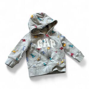 Baby Gap Colorful Dinosaur Zip Hoodie 12-18 Months